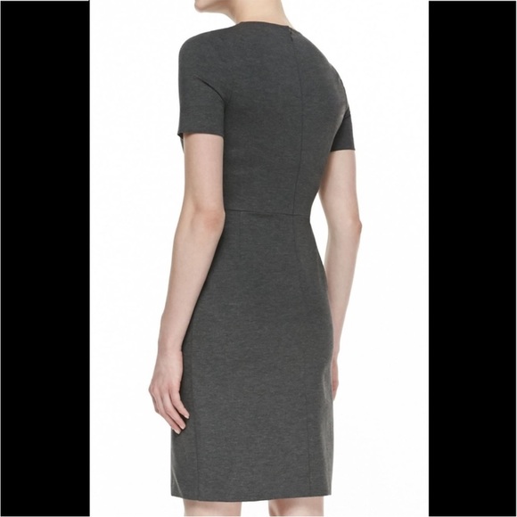 THEORY Winstine Refiner Short Sleeve Ponte Dress Size 2 Gray Professional Dress - Picture 2 of 16